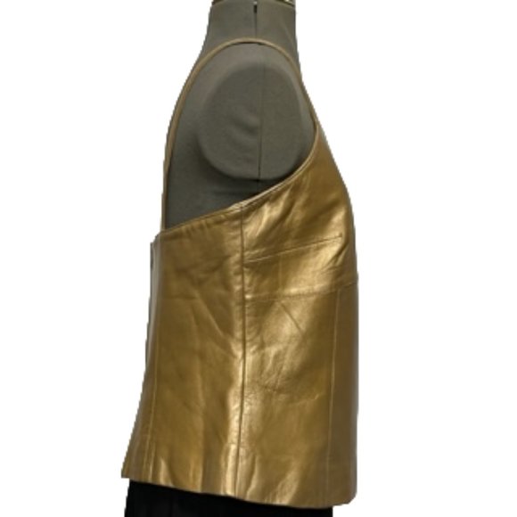 MARGARET GODFREY Gold Soft Leather Fully Lined Camisole NWT - Picture 2 of 16